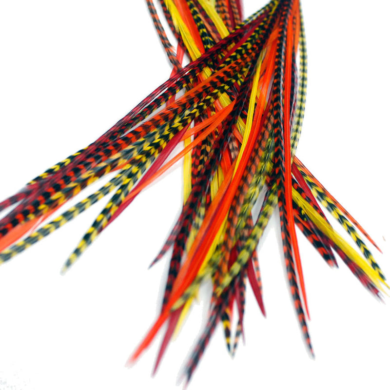 25x Short 7-9 inch Feathers - Sunburst